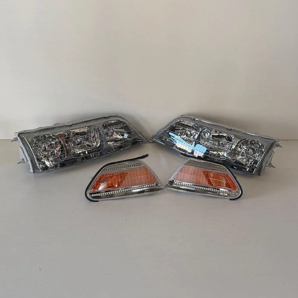 New 4Pcs Headlights Turn Signal for Toyota Mark II GX100 JZX100 Black